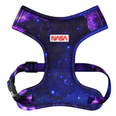 Шлея для собак дихаюча WAUDOG Mesh с QR адресником, малюнок «NASA21», S, A 30 см, В 35-48 см