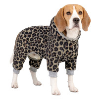 Комбінезон для собак WAUDOG Clothes малюнок "Леопард", софтшелл, M35, B 54-60 см, С 34-40 см