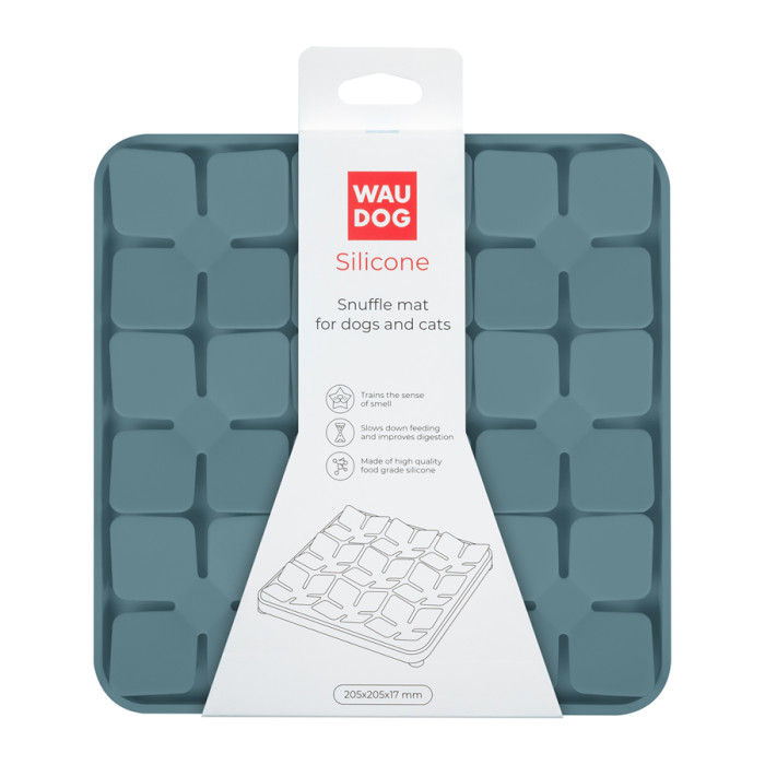 Килимок для пошуку корму WAUDOG Silicone, 205х205х17 мм, сірий