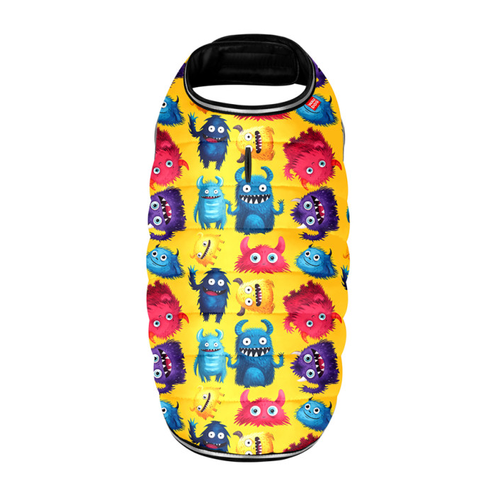 Курточка-накидка для собак WAUDOG Clothes, малюнок "Мохнаті монстри", XL, А 47 см, B 68-80 см, С 42-52 см