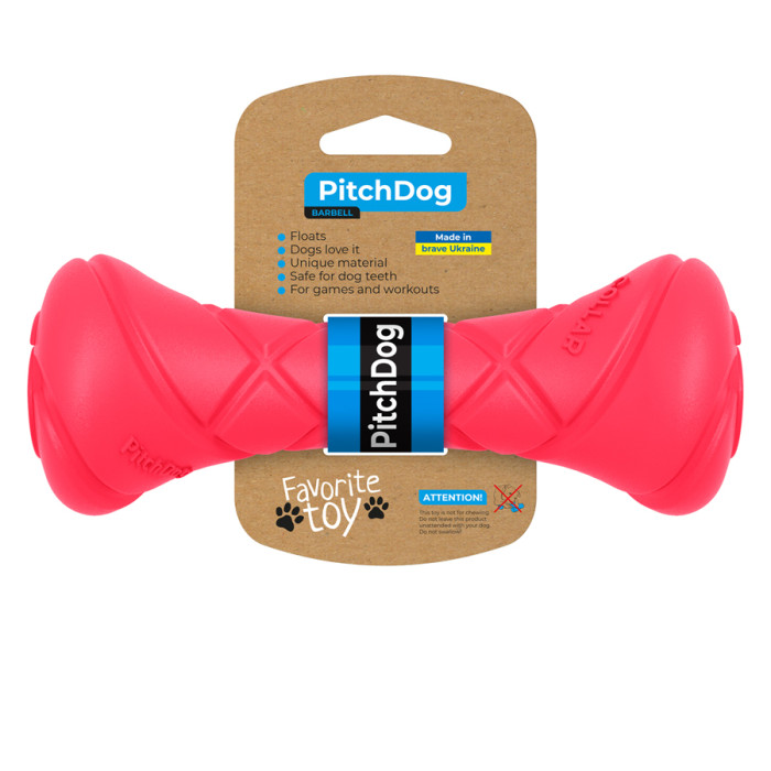 Ігрова гантель для апортировки PitchDog, довжина 19 см, діаметр 7 см рожевий