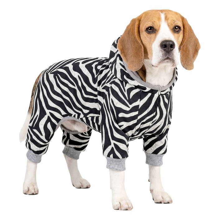 Комбінезон для собак WAUDOG Clothes малюнок "Зебра", софтшелл, M45, B 53-59 см, С 38-42 см