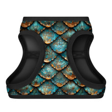 Шлея для собак м'яка WAUDOG Clothes з QR адресником, малюнок "Луска", S1, В 40-45 см, С 29-31 см