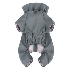 Дощовик для собак WAUDOG Clothes, водонепроникний, S40, В 56-59 см, С 37-40 см, сірий