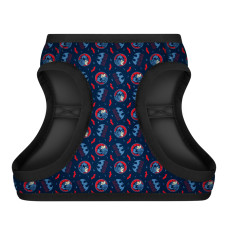 Шлея для собак м'яка WAUDOG Clothes з QR паспортом, малюнок "Бетмен червоно-блакитний", XS1, В 24-27 см, С 18-20 см