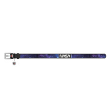 Нашийник для собак шкіряний WAUDOG Design з QR паспортом, малюнок "NASA21", XS, Ш 12 мм, Д 20-28 см, чорний