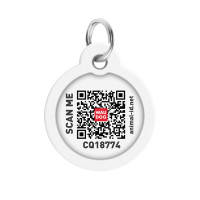 Адресник для собак і котів металевий WAUDOG Smart ID з QR паспортом, малюнок "Гранати", коло, Д 30 мм