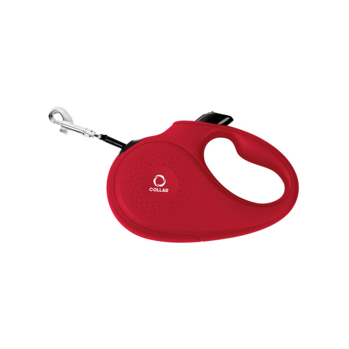 Повідець-рулетка CoLLaR для собак, розмір M, 25 кг, 5 м, світловідбивна стрічка, червоний