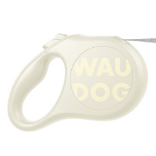 Повідець-рулетка для собак WAUDOG R-leash Monochrome White, S, до 15 кг, 5 м, світловідбивна стрічка, біла