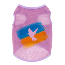 Майка для собак WAUDOG Clothes малюнок "Прапор", сітка, XS, B 26-29 см, C 16-19 см рожевий