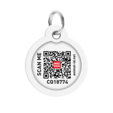 Адресник для собак і котів металевий WAUDOG Smart ID з QR паспортом, малюнок "Гарлі Квінн", коло, Д 30 мм