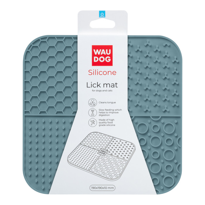 Килимок для злизування WAUDOG Silicone, 190х190х10 мм, сірий