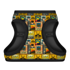 Шлея для собак м'яка WAUDOG Clothes з QR паспортом, малюнок "Бетмен вінтаж", XS2, В 28-31 см, С 20-22 см