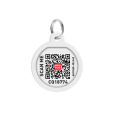 Адресник для собак і котів металевий WAUDOG Smart ID з QR паспортом, малюнок "Дім", коло, Д 25 мм