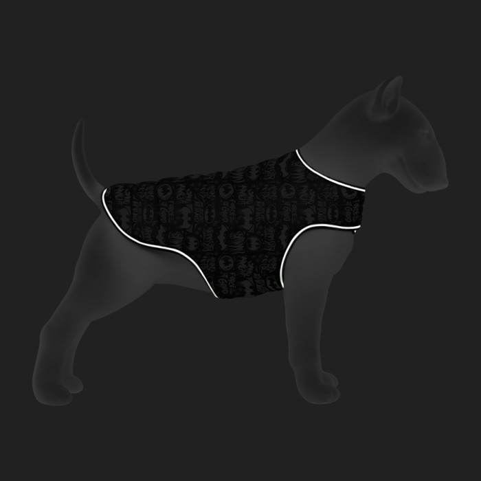 Курточка-накидка для собак WAUDOG Clothes, малюнок "Бетмен біло-блакитний", S, А 32 см, B 41-51 см, С 25-35 см