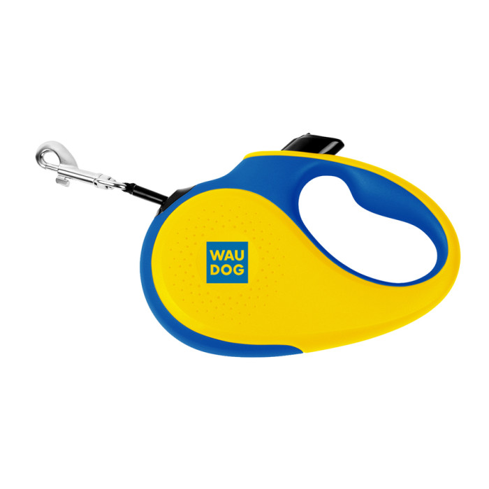 Повідець-рулетка для собак WAUDOG R-leash, малюнок "Colors of freedom", M, до 25 кг, 5 м, світловідбивна стрічка