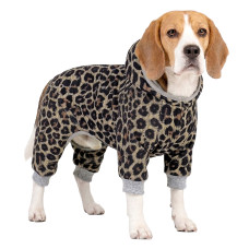 Комбінезон для собак WAUDOG Clothes малюнок "Леопард", софтшелл, L55, B 69-76 см, С 46-52 см