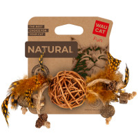 Іграшка для котів WAUCAT Fun Natural Плетений м'ячик з дзвіночком, 20 см