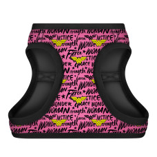 Шлея для собак м'яка WAUDOG Clothes з QR паспортом, малюнок "Диво-жінка в рожевому", XS1, В 24-27 см, С 18-20 см