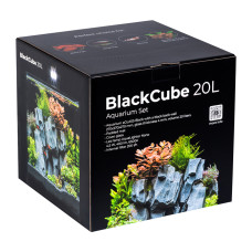 Акваріумний набір BlackCube 20 літрів, з чорною задньою стінкою, 27х27х27 см, скло 4 мм