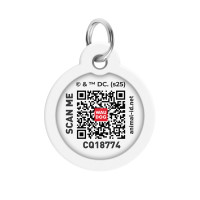 Адресник для собак і котів металевий WAUDOG Smart ID з QR паспортом, малюнок "Супермен ретро", коло, Д 30 мм