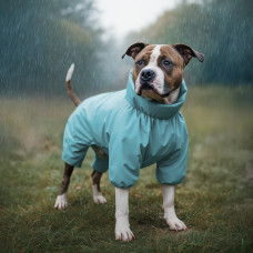 Дощовик для собак WAUDOG Clothes, водонепроникний, M45, В 55-60 см, С 37-40 см, блакитний