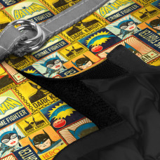 Шлея для собак м'яка WAUDOG Clothes з QR паспортом, малюнок "Бетмен вінтаж", XS1, В 24-27 см, С 18-20 см