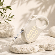Повідець-рулетка для собак WAUDOG R-leash Monochrome White, XS, до 12 кг, 3 м, світловідбивна стрічка, біла
