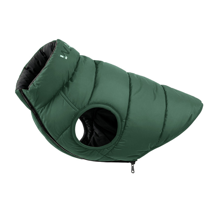 Курточка для собак WAUDOG Re-clothes двостороння, M40, A 38-40, B 63-66, C 39-42, смарагдовий