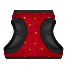 Шлея для собак м'яка WAUDOG Clothes з QR паспортом, малюнок "Супермен червоний", XS1, В 24-27 см, С 18-20 см