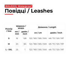 Повідець для собак водостійкий WAUDOG Waterproof, S, Ш 15 мм, Дов 122 см рожевий