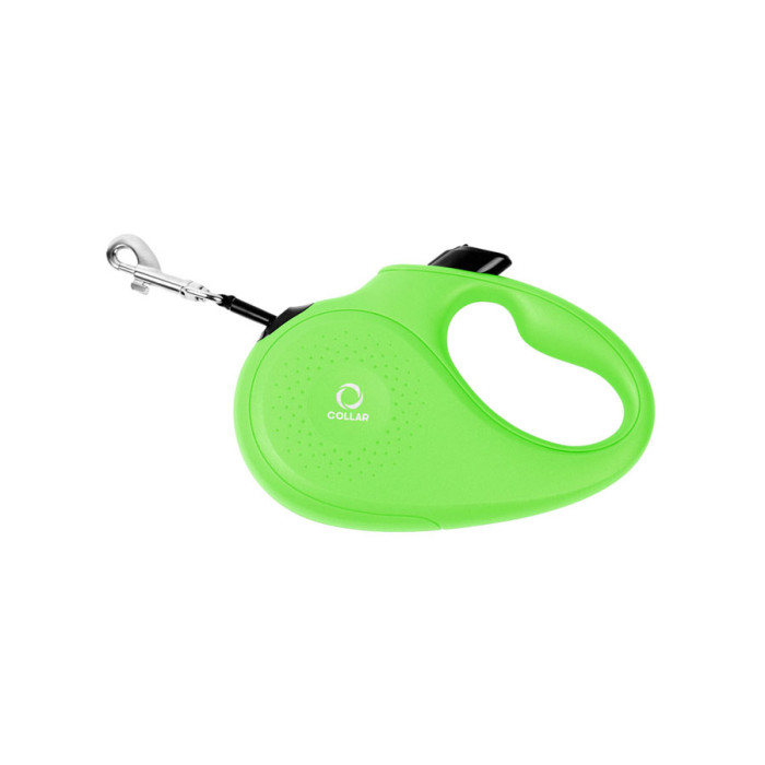 Повідець-рулетка CoLLaR для собак, розмір M, 25 кг, 5 м, світловідбивна стрічка, салатовий