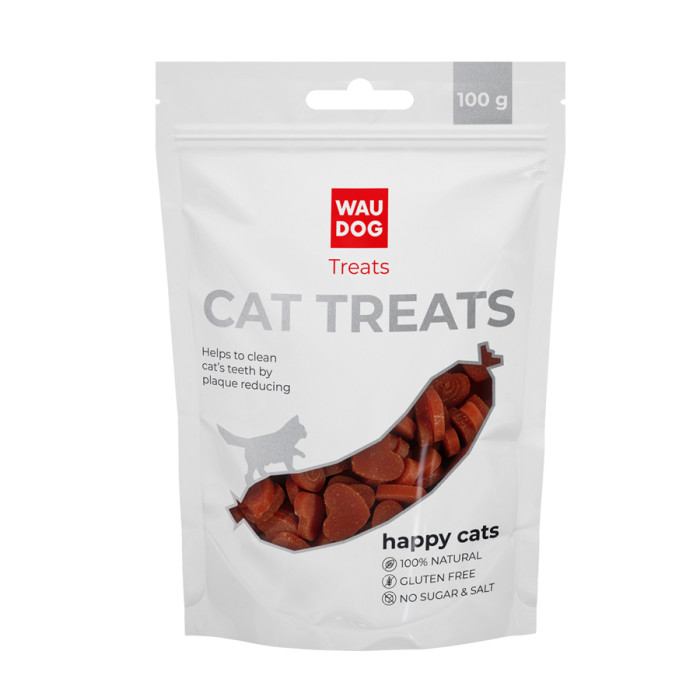 Ласощі для котів WAUCAT Treats "Лососеві жувальні серця", 100 г