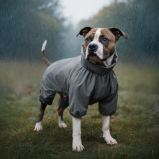 Дощовик для собак WAUDOG Clothes, водонепроникний, L50, В 70-74 см, С 47-50 см, сірий