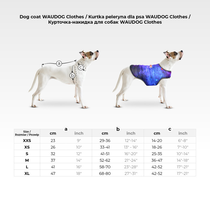 Курточка-накидка для собак WAUDOG Clothes, малюнок "Банани на рожевому", XXS, А 23 см, B 29-36 см, С 14-20 см