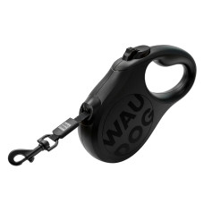 Повідець-рулетка для собак WAUDOG R-leash Monochrome Black, M, до 25 кг, 5 м, світловідбивна стрічка, чорна