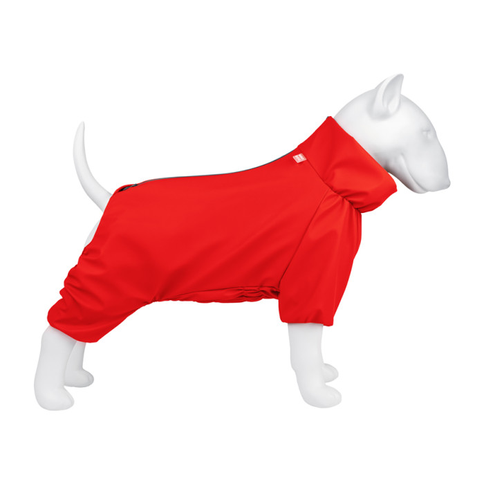 Дощовик для собак WAUDOG Clothes, водонепроникний, XS30, В 43-45 см, С 27-30 см, червоний