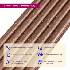 Рейка декоративна WPC кругла стінова 3000х152х15мм Каштан SW-00001872