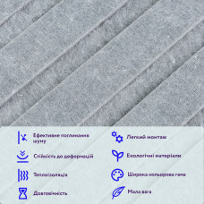 Звукоізоляційна панель 600х600х9мм Сірий граніт SW-00002708