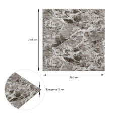 Декоративна 3D панель самоклейка 700х770х3мм Мармур чориний (061-3) SW-00000691