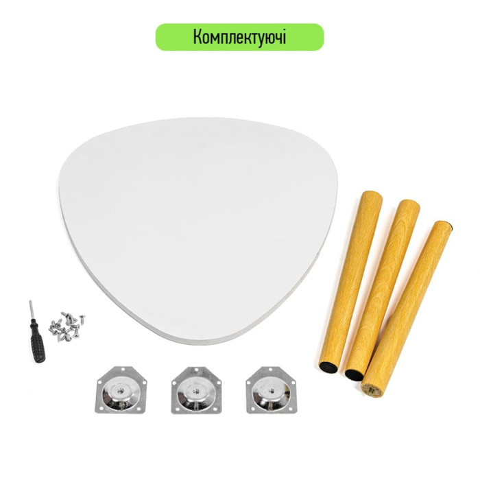 Столик журнальний трикутний 40х40х31см Білий SW-00003365