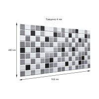 Декоративна ПВХ панель 960х480х4мм Чорно-біла мозаїка SW-00001432