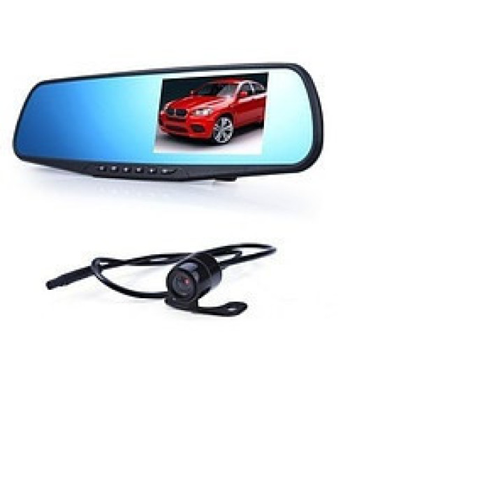 Автомобільний відеореєстратор - дзеркало DVR 138W з камерою заднього виду