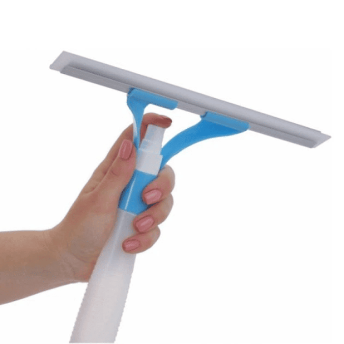 Щітка для миття вікон Economix Cleaning з пульверизатором • Скребок-водозгін для скла, вітрин і автомобільних вікон