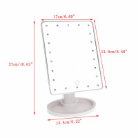 Квадратне настільне дзеркало з підсвіткою LED Smart Touch Mirror для макіяжу