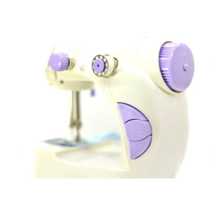 Швейна міні машинка Mini Sewing Machine SM-202A 4 в 1 портативна домашня машинка для шиття від мережі / батарей / педалі