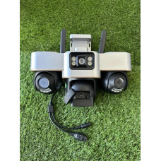 4G камера відеоспостереження Smart Net Camera V380 біла • Вулична IP-камера з 3 незалежними поворотними об’єктивами, SIM-карткою, Wi-Fi та нічним баченням