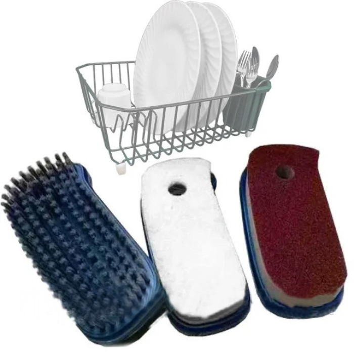 Набір щіток для миття та чистки Hudraulic Cleaning Brush універсальна кухонна чистяча, набір з 3 шт.