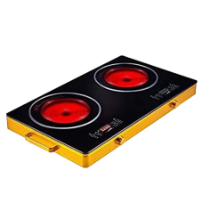 Плита инфракрасная на 2 конфорки Domotec MS-5881 ∙ Электроплита двухконфорочная 3500 Вт ∙ Сенсорное управление