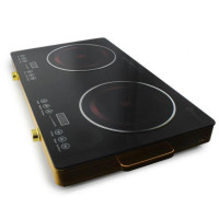 Плита инфракрасная на 2 конфорки Domotec MS-5881 ∙ Электроплита двухконфорочная 3500 Вт ∙ Сенсорное управление